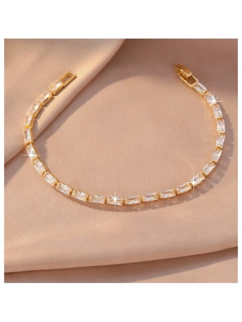 Radiant cut tennis - Bracelet - Gold - CZs - 4mm 7.87